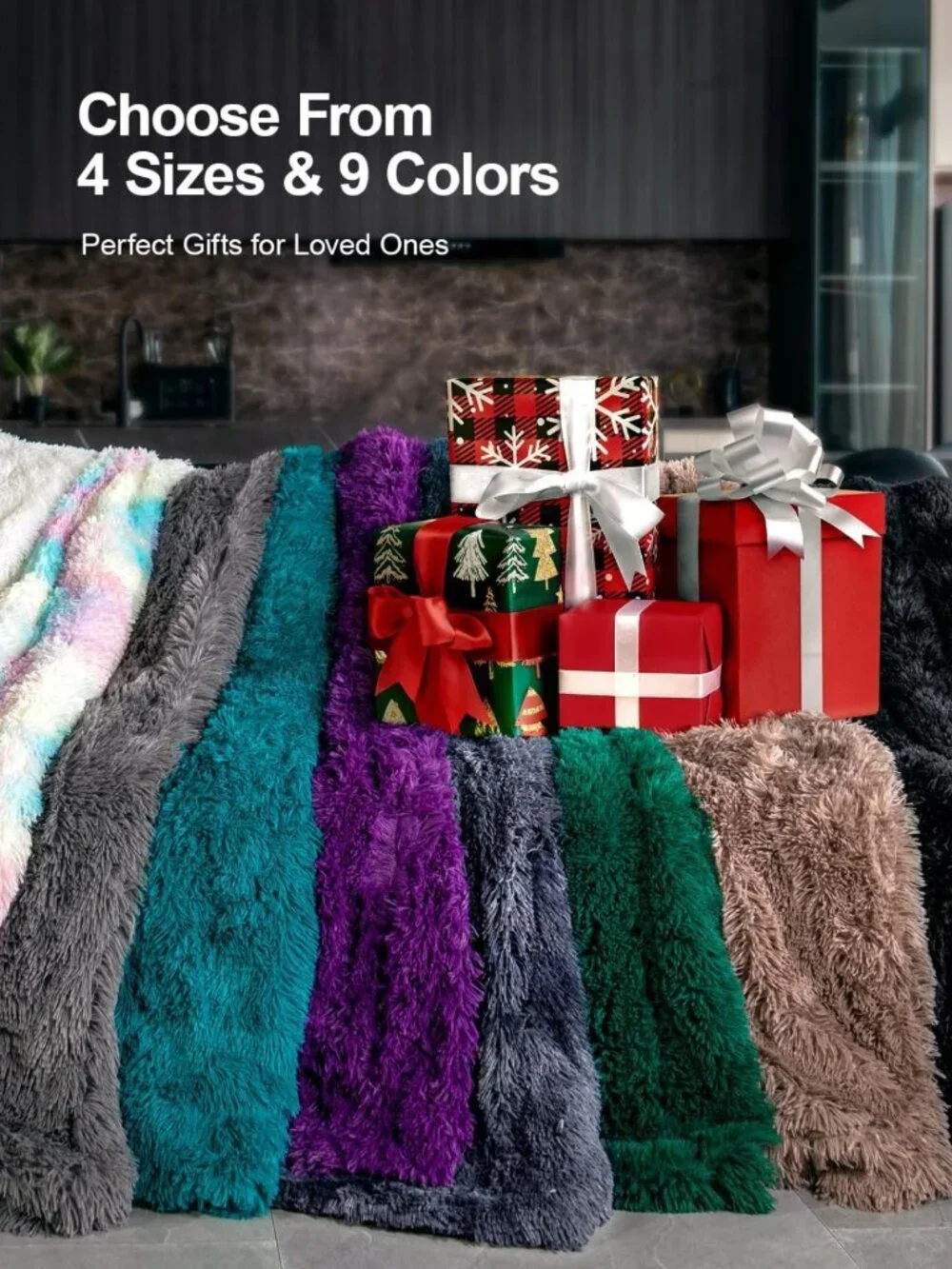 Cozy Faux Fur Throw Blanket 50x60